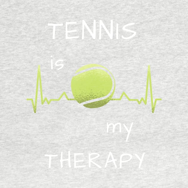 Tennis is my therapy heartbeat by Dogefellas